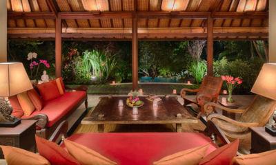 Villa Bougainvillea Open Plan Living Area with Pool View | Canggu, Bali