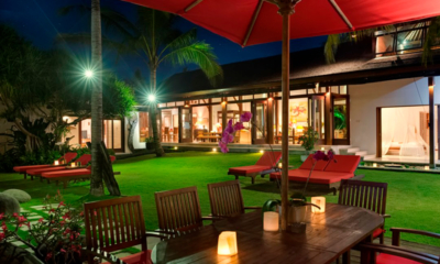 Villa Paloma Open Plan Dining Area at Night | Canggu, Bali