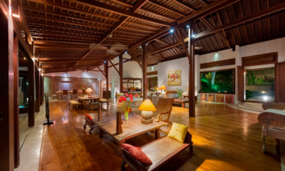Villa Paloma Indoor Living Area at Night | Canggu, Bali