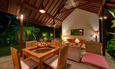Villa Paloma Open Plan Living and Dining Area at Night | Canggu, Bali
