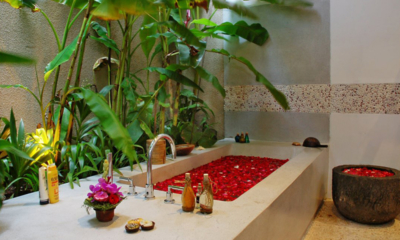 Villa Paloma Bathtub and Rose Petals | Canggu, Bali