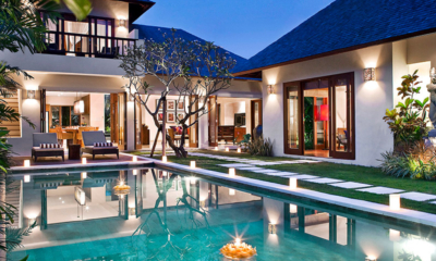Villa Songket Gardens and Pool at Night | Umalas, Bali