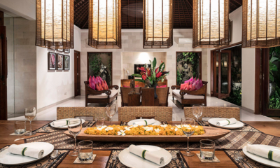 Villa Songket Indoor Living Area with Hanging Lights | Umalas, Bali