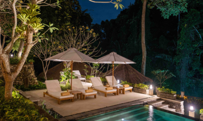 Villa J Pool Side Loungers at Night | Canggu, Bali