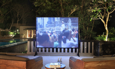 Aman Villas at Nusa Dua Villa Three Open Plan Lounge Area with Projector Screen | Nusa Dua, Bali