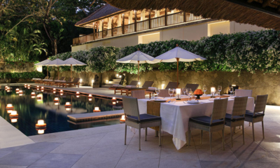 Aman Villas at Nusa Dua Villa Six Pool Side Dining with Lights | Nusa Dua, Bali
