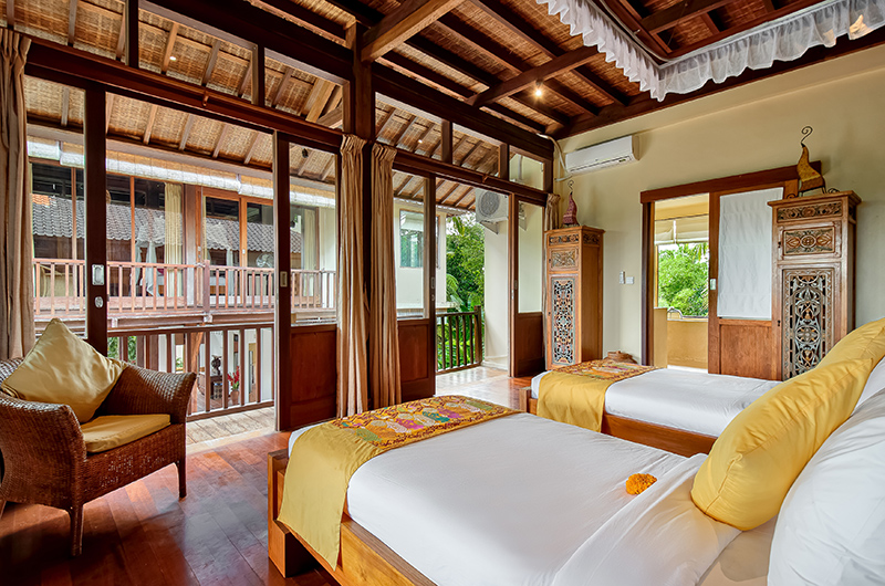 Atas Awan Villa Bedroom Seven with Twin Beds and View | Ubud, Bali