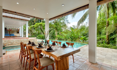 Atas Awan Villa Dining Area with Pool View | Ubud, Bali
