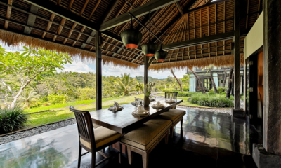 Villa Kelusa Pondok Sapi Indoor Dining Area with View | Ubud, Bali
