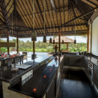 Villa Rumah Lotus Kitchen with Hanging Lamps and View | Ubud, Bali