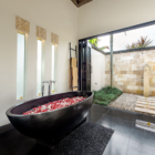 Villa Rumah Lotus Bathroom One with Romantic Bathtub Set Up | Ubud, Bali