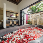 Villa Rumah Lotus Bathroom Two with Romantic Bathtub Set Up | Ubud, Bali