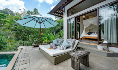 Villa Umah Shanti Sriwijaya Room Bedroom and Balcony with Pool View | Ubud, Bali