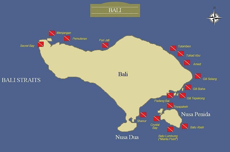 Bali Dive Map