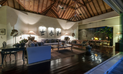 Villa Alabali Indoor Living Area at Night | Seminyak, Bali