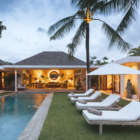 Villa Alabali Pool Side Loungers at Night | Seminyak, Bali