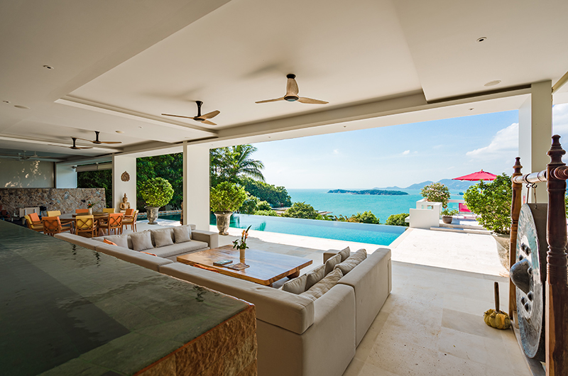 Samujana 4 Living Area with Pool View | Choeng Mon, Koh Samui