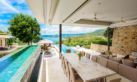 Samujana 6 Living and Dining Area with Pool View | Choeng Mon, Koh Samui
