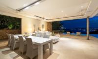 Samujana 8 Living and Dining Area at Night | Choeng Mon, Koh Samui