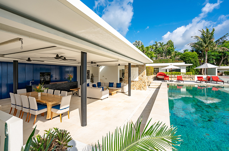 Samujana 9 Pool Side Living and Dining Area | Choeng Mon, Koh Samui