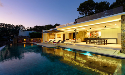 Samujana 15 Pool Side Sun Beds at Night | Choeng Mon, Koh Samui