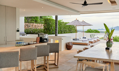 Samujana 27 Kitchen and Dining Area with View | Choeng Mon, Koh Samui