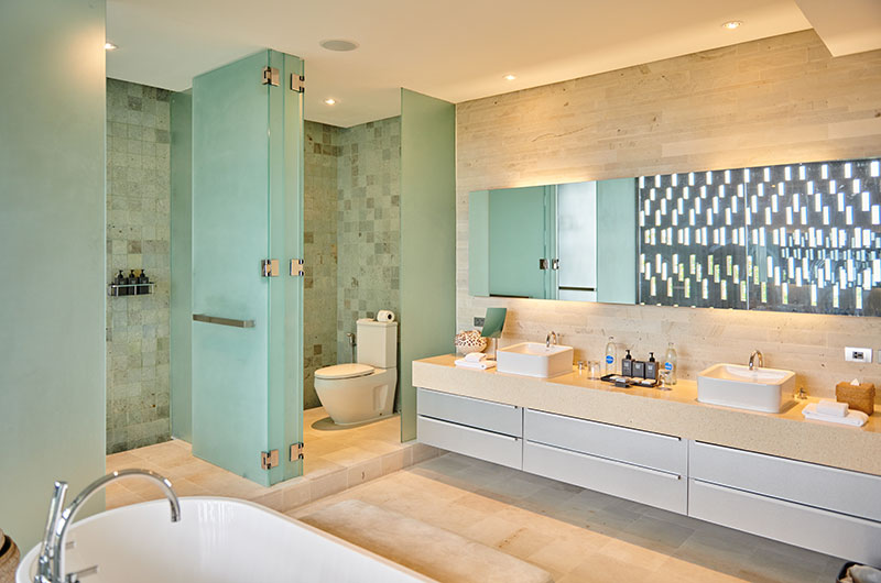 Samujana 27 Bathroom One with Mirror | Choeng Mon, Koh Samui