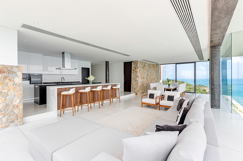 Samujana 30 Living, Kitchen and Dining Area | Choeng Mon, Koh Samui