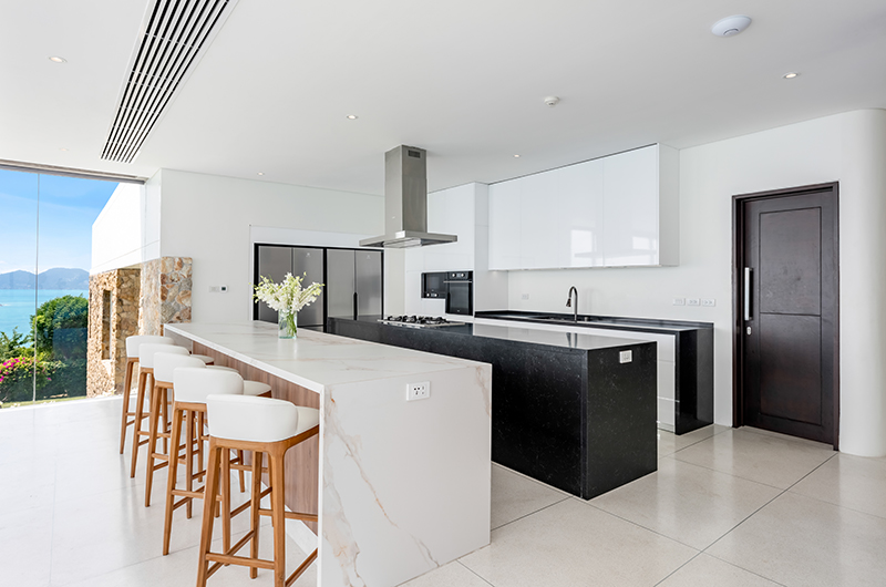 Samujana 30 Kitchen Area with View | Choeng Mon, Koh Samui