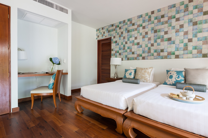 Bougainvillea Villa Twin Bedroom with Study Table | Maenam, Koh Samui