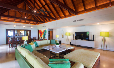 Villa Bougainvillea Indoor Living Area with TV | Maenam, Koh Samui