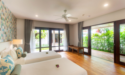 Villa Bougainvillea Bedroom Two with Twin Beds and View | Maenam, Koh Samui