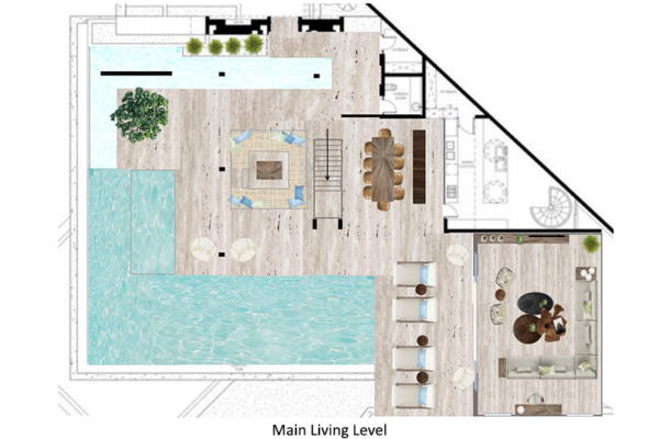 Celadon Main Living Level Floorplan | Maenam, Koh Samui