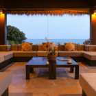 Sangsuri Villa One Open Plan Seating Area with Sea View at Night | Chaweng, Koh Samui