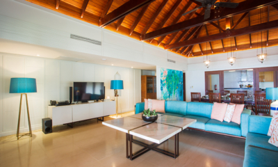 Villa Acacia Living Area with TV | Maenam, Koh Samui