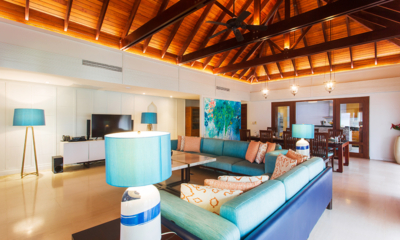 Villa Acacia Living Area with Lamps and TV | Maenam, Koh Samui