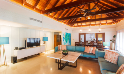 Villa Acacia Living Area with Side Lamps and TV | Maenam, Koh Samui