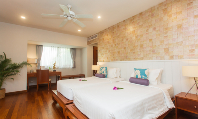 Villa Acacia Bedroom Four with Twin Beds and Study Area | Maenam, Koh Samui