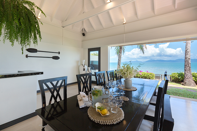Villa Champak Dining Area with Ocean View | Maenam, Koh Samui