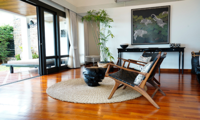 Villa Champak Bedroom with Seating Area and View | Maenam, Koh Samui