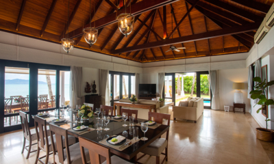 Villa Hibiscus Living and Dining Area with TV | Maenam, Koh Samui