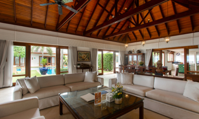 Villa Lotus Living Area with Pool View | Maenam, Koh Samui