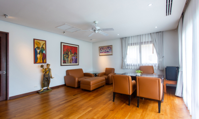 Villa Lotus Lounge Area with Wooden Floor | Maenam, Koh Samui