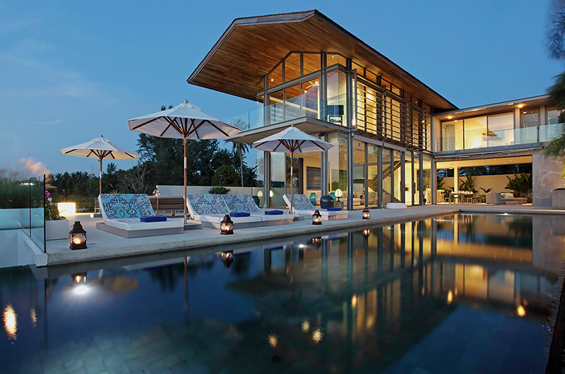 Sava Beach Villas Aqua Villa Exterior at Night | Natai, Phang Nga