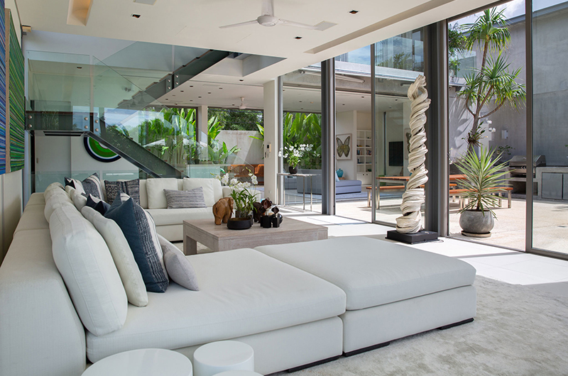 Sava Beach Villas Aqua Villa Indoor Living Area with View | Natai, Phang Nga