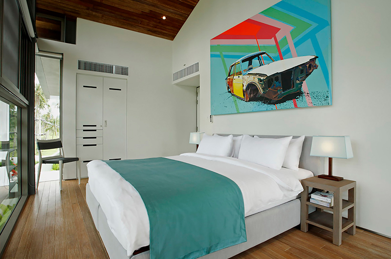 Sava Beach Villas Aqua Villa Bedroom with Side Lamps | Natai, Phang Nga