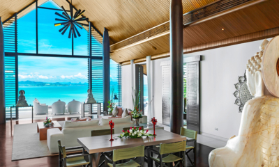 Ocean's 11 Villa Indoor Living and Dining Area with Sea View | Cape Yamu, Phuket