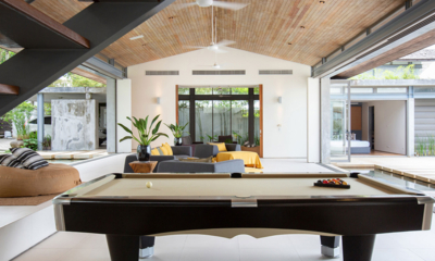 Sava Beach Villas Villa Amarelo Living Area with Billiard Table | Natai, Phang Nga