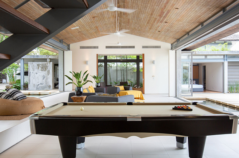 Sava Beach Villas Villa Amarelo Living Area with Billiard Table | Natai, Phang Nga