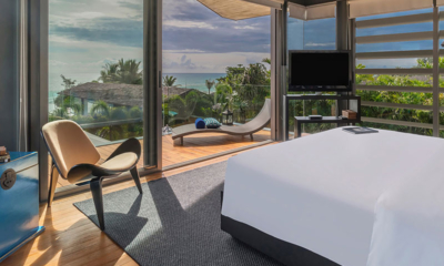 Sava Beach Villas Villa Roxo Bedroom with TV and View | Natai, Phang Nga